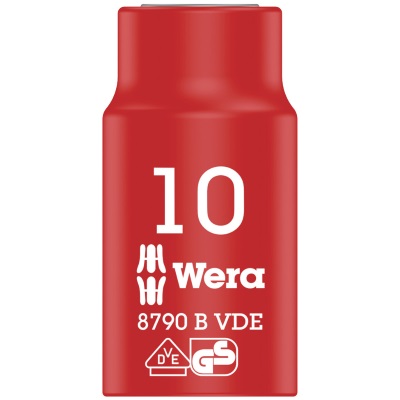 WE05004954001 Wera VDE Zyklop 3/8" drive socket 10.0 x 46.0 mm