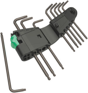 WE05073598001 Wera 967/9 TX 1 SB TORX® L-võtmekomplekt – 9-osaline TX8–TX40, pallpeaga, BlackLaser-viimistlus