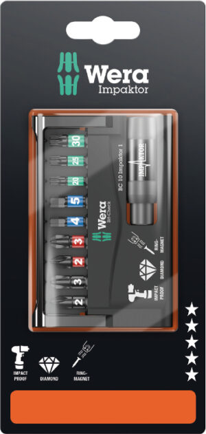 WE05073980001 Impaktor otsakute kmpl Bit-Check 10 otsikut + Impaktor otsakuhoidja, 10osa, jaepakend