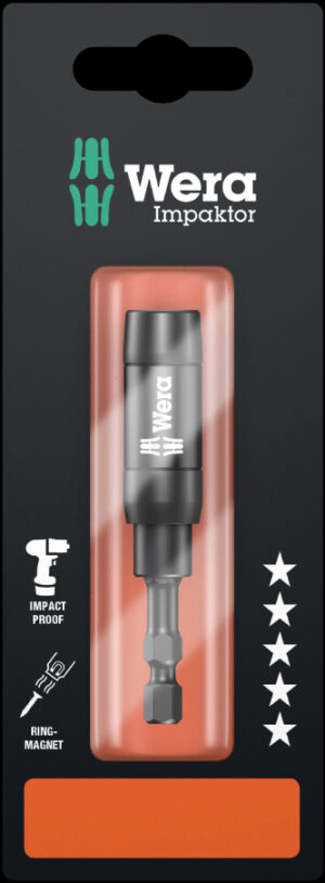 WE05073990001 Wera 897/4 Impaktor 1/4" otsaku hoidja lukustusrõnga ja ringmagnetiga, 75mm